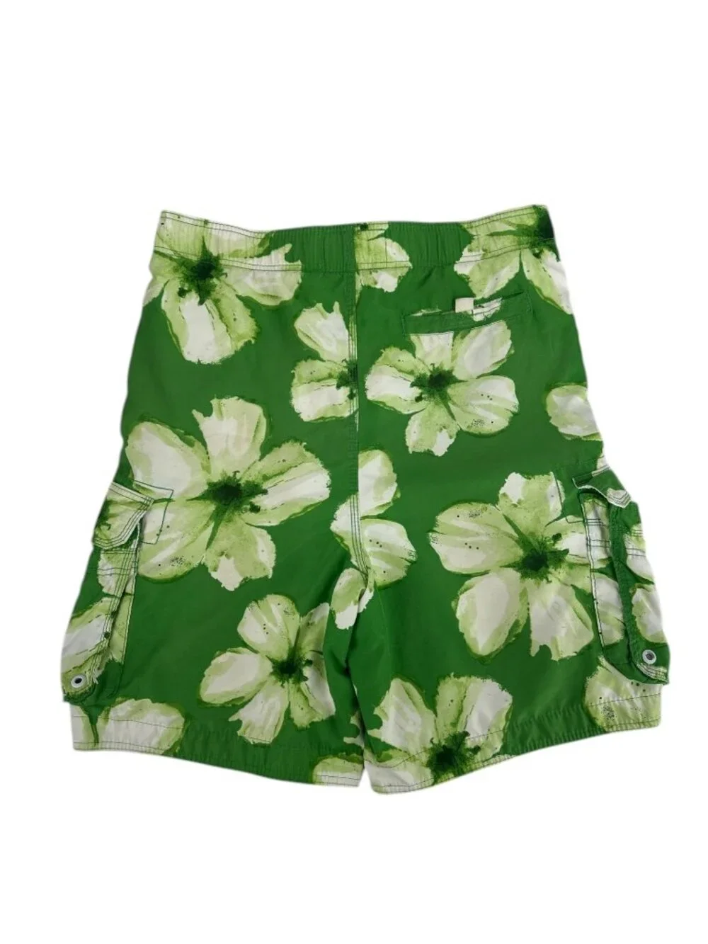 🌴 Abercrombie & Fitch Green Tropical Floral Cargo Swim Trunks L 🌴 - Picture 4 of 9